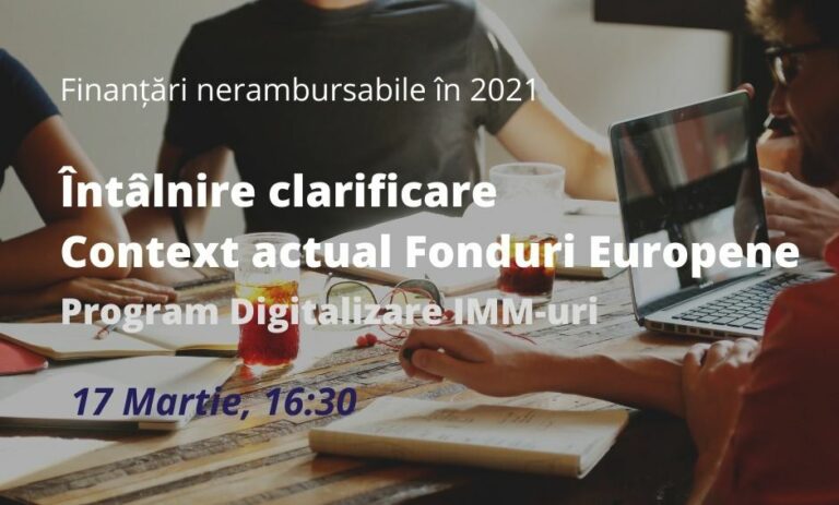 Read more about the article Întâlnire deschisă cu privire la programul Digitalizarea IMM-urilor