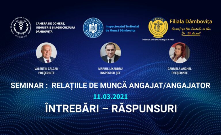 Read more about the article Q&A: Seminarul de informare RELAȚIILE DE MUNCĂ ANGAJAT/ ANGAJATOR, 11 martie 2021