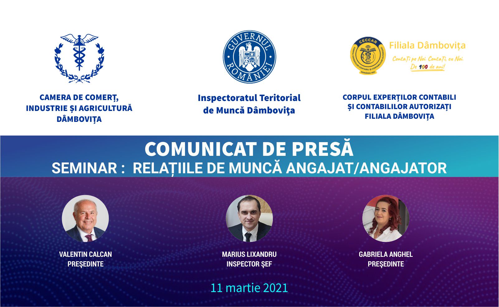 You are currently viewing Comunicat: Seminarul de informare „Relațiile de muncă angajat/angajator”