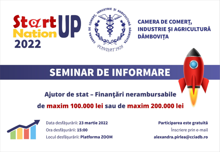 Read more about the article Seminar de informare START-UP NATION 2022