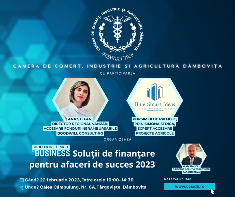 Read more about the article CONFERINȚA NR.1 DE BUSINESS: SOLUȚII DE FINANȚARE PENTRU AFACERI DE SUCCES 2023