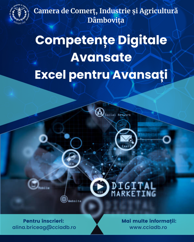 Read more about the article CURS COMPETENȚE DIGITALE AVANSATE – EXCEL PENTRU AVANSAȚI